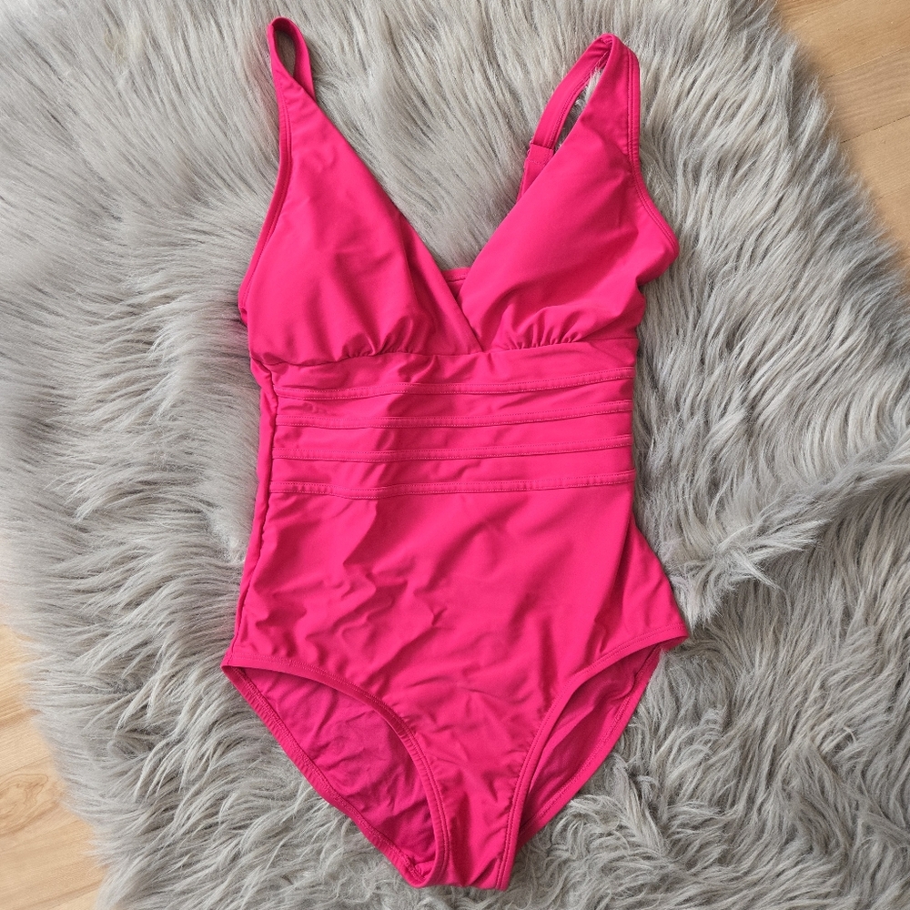 Roots Womens All Pink One Piece Swimsuit